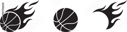 Basketball fire ball vector icon, Fire basketball ball sign and symbol, Vector illustration