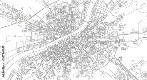 Detailed Hand Drawn City Map Illustration.