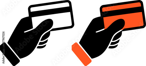 Credit Card Payment Hand Icon – Online Transaction Vector Illustration