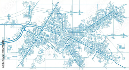 Detailed City Map with Streets.