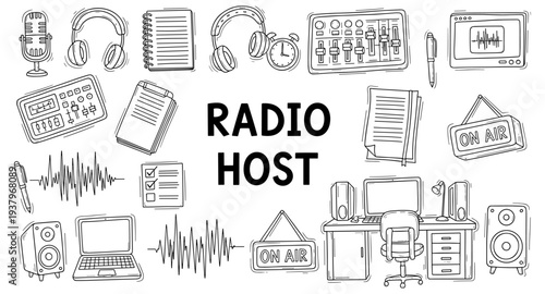 Radio host equipment and tools for broadcasting and podcasting