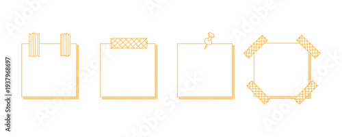 Golden frame and border design elements for photo or text