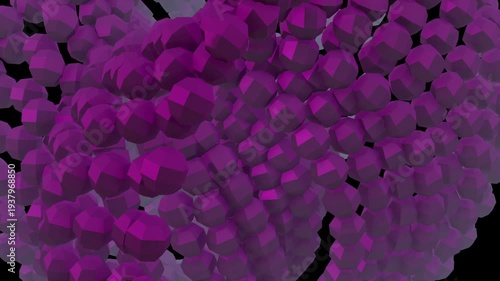 abstract purple balls move with the flow