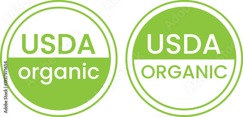 USDA organic certification stamps showing commitment to organic farming and food standards
