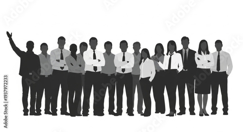 Diverse Group of Business Professionals Standing Together.
