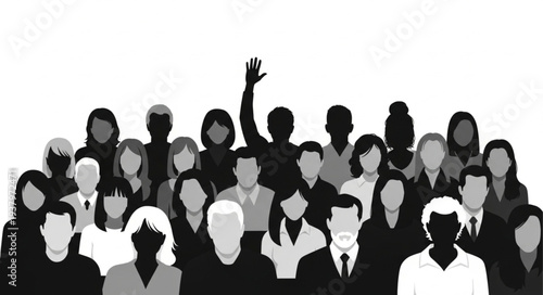 Diverse Group of People Standing Together.