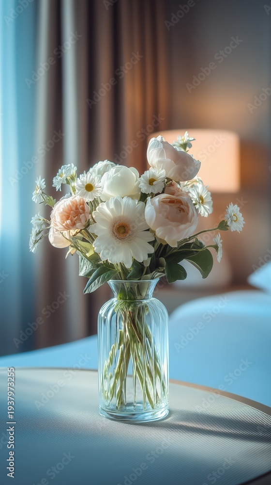 custom made wallpaper toronto digitalElegant Bouquet Of Flowers In Glass Vase On Table At Home