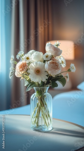 Wallpaper Mural Elegant Bouquet Of Flowers In Glass Vase On Table At Home Torontodigital.ca
