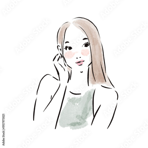 おしゃれな日本人女性広告素材