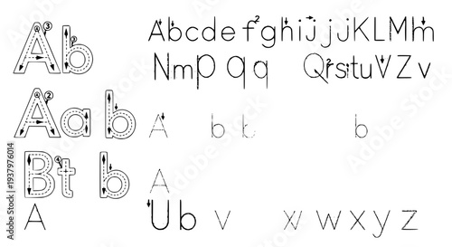 English alphabet tracing worksheet letters A–B dot tracing for kindergarten handwriting practice