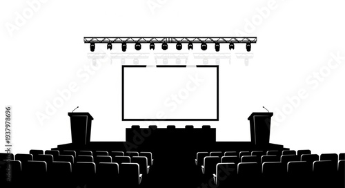 Empty Auditorium Stage and Seating.