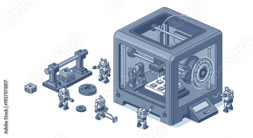 Automated Manufacturing Process with Robotic Arms and 3D Printer