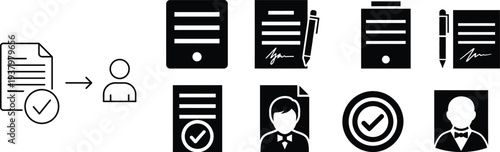 A flowchart converting document to verified profiles isolated on transparent background