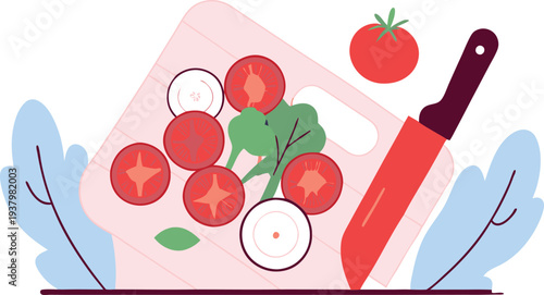 food banner green - healthy & colourful - vector illustration