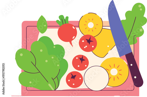 food banner green - healthy & colourful - vector illustration