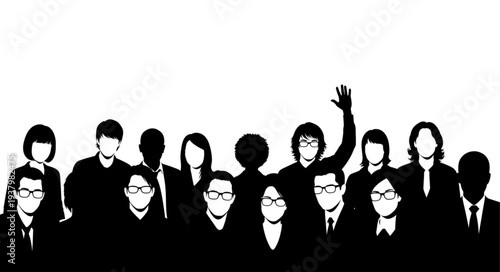 Group of Business People Silhouettes.