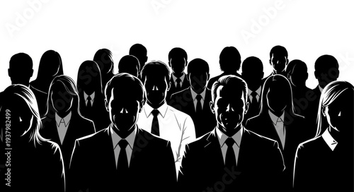 Group of Business People Silhouettes.