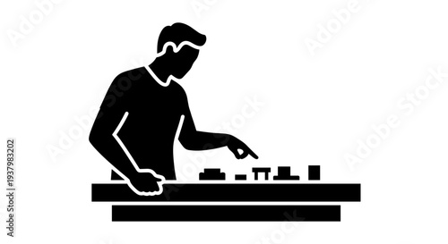 DJ Mixing Music on Controller.