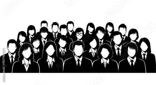 Group of Business People Silhouettes.