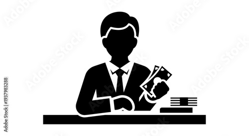 Lawyer Holding Gavel at Desk.