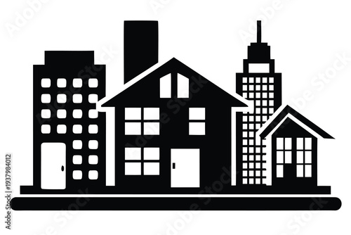 Building minimal thin line webOutline icons collection.   Simple vector illustration.