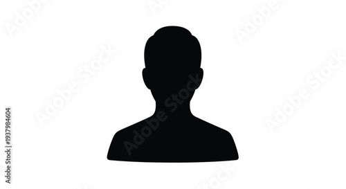 Simple black silhouette of a persons head and shoulders