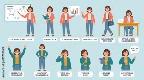 Modern Flat Design Icon Set of Business Character Illustrations for HR Manager