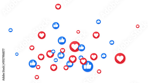 like and love social media background