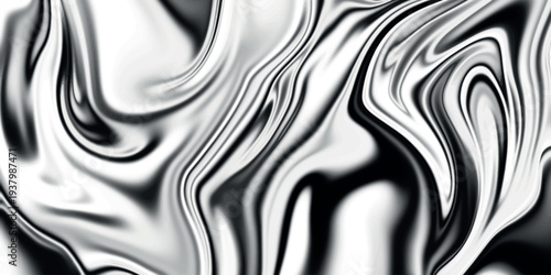 Flowing liquid metal texture with black and white gradients