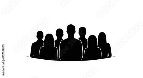 Group of People Silhouettes Meeting.