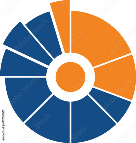 Circular segmented diagram for data comparison and business report