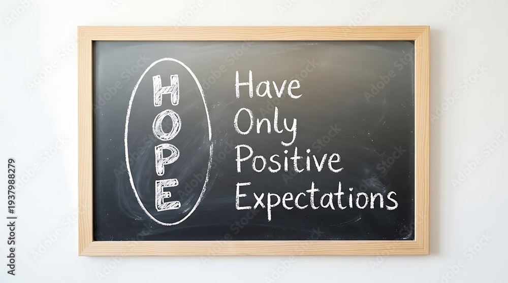 Obraz premium A chalkboard with a motivational message written in white chalk on a black background.