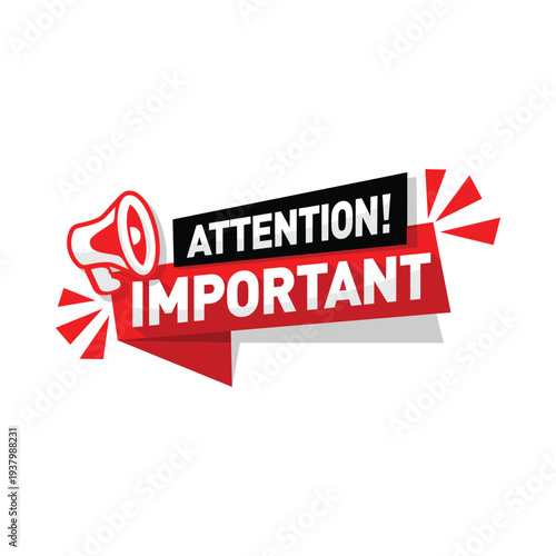 attention important sign with megaphone