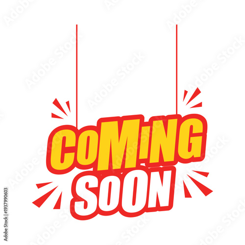 coming soon sign with red lines
