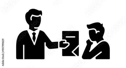 Businessman Handing Document to Colleague.