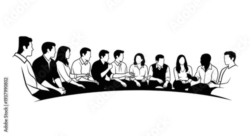 Group of People Sitting in Meeting.