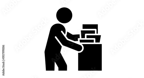 Person Filing Documents in Cabinet.