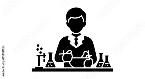 Scientist Conducting Laboratory Experiment.
