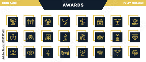 Achievement, Trophy, Medal and Awards UI Icon Collection for Website, Applications and UI Interfaces
