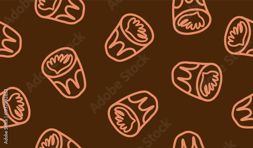 Cute coffee latte seamless pattern background