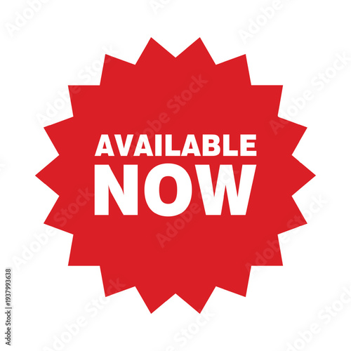 red starburst available now text