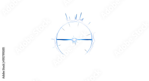 Abstract glowing blue energy circle with sharp points