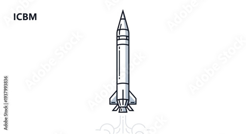 Intercontinental Ballistic Missile ICBM Illustration.