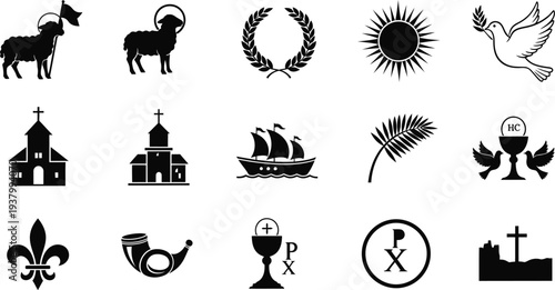 Christianity religious symbols and icons