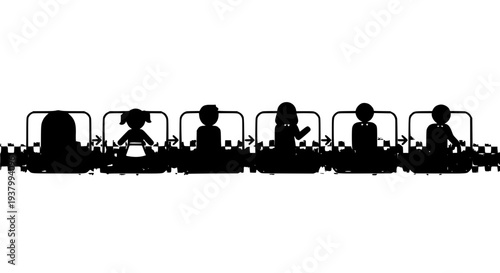 People silhouettes set with office backgrounds and cityscapes icons featuring cityscape, workers, employees with