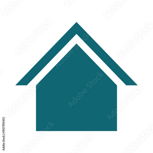 Set of house icons in flat and outline styles. Teal green home symbols with windows, doors, and chimneys. Versatile real estate and construction vector signs for web and graphic design projects