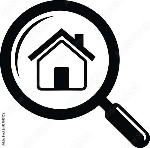 Magnifying glass searching for a house