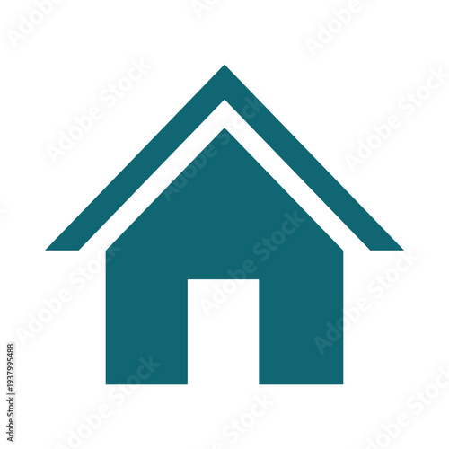 Set of house icons in flat and outline styles. Teal green home symbols with windows, doors, and chimneys. Versatile real estate and construction vector signs for web and graphic design projects