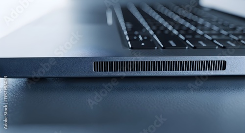 Laptop Cooling Ventilation Grille Macro Detail – Computer Hardware Thermal Management Technology Concept in 4K