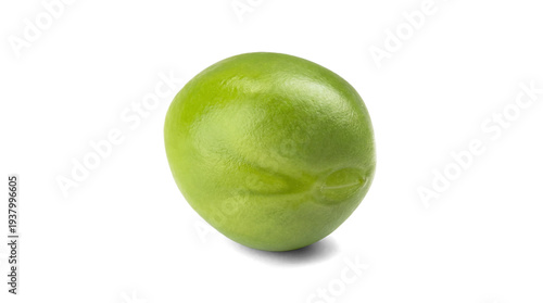 Slika na platnu single fresh green pea with water droplets, isolated on a transparent background, macro shot of a healthy food ingredient